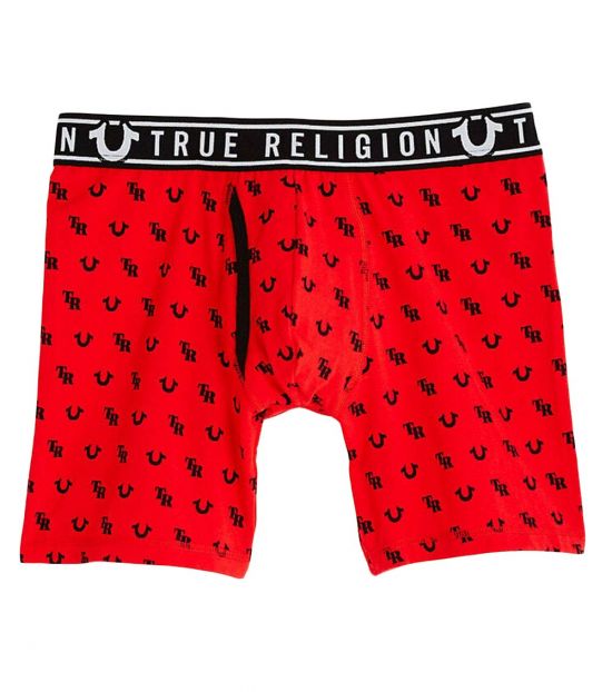 True Religion Red Monogram Boxer Brief 