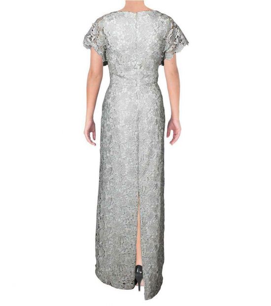 silver metallic evening gowns