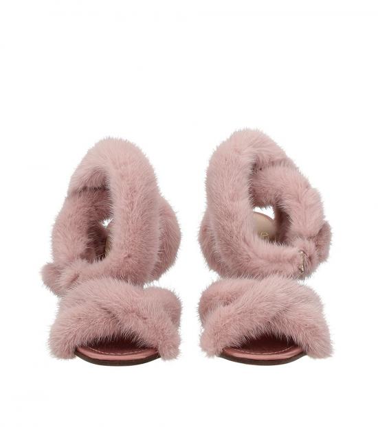 valentino fur heels