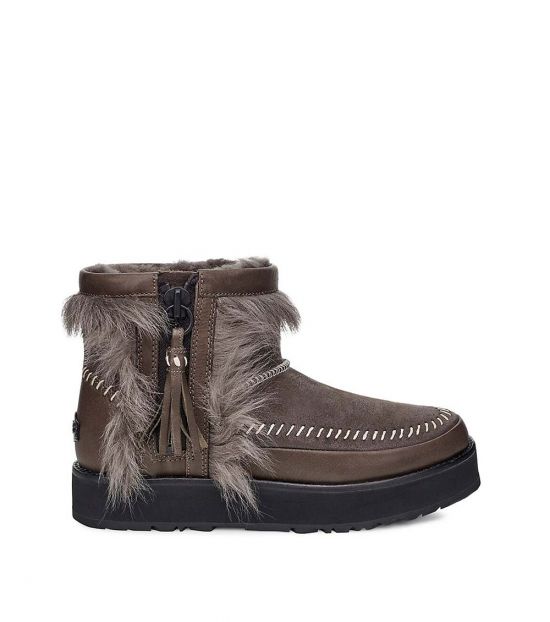 fluff punk shearling & leather booties