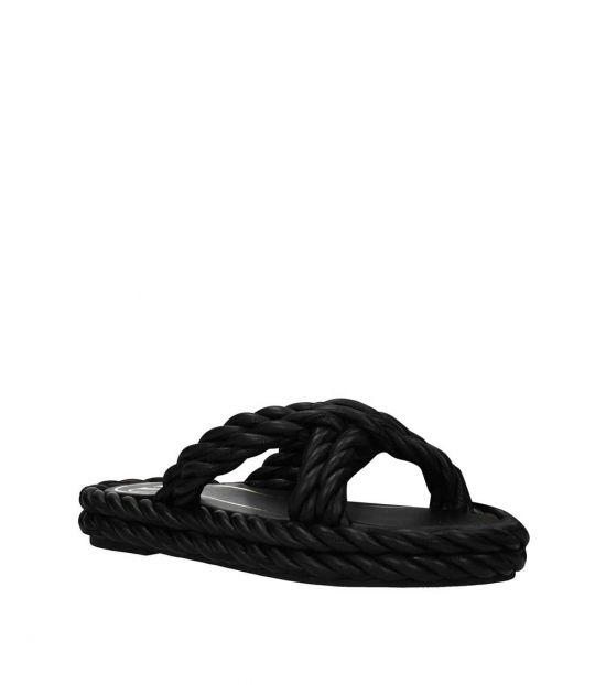 Valentino Garavani Black Leather Slippers