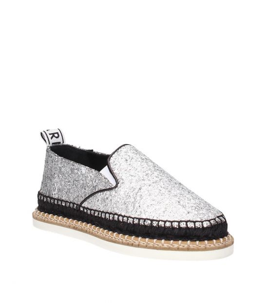 silver glitter espadrilles