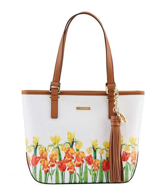 calvin klein white floral purse