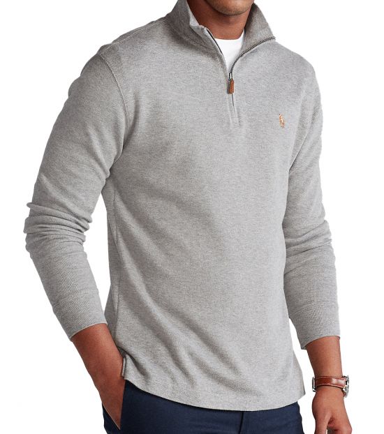 Ralph Lauren Grey EstateRib QuarterZip Pullover for Men Online India