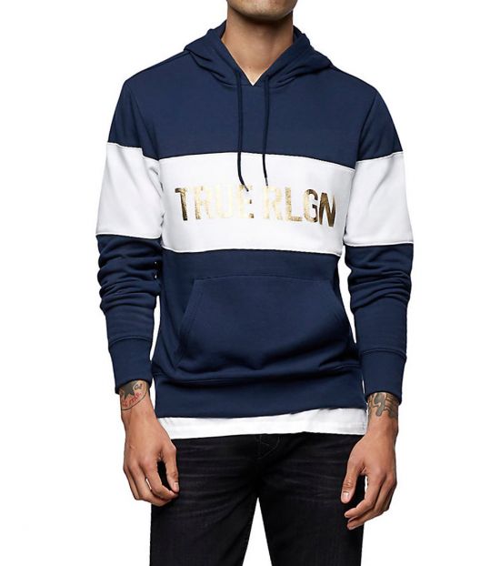 true religion navy blue hoodie