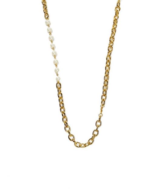 Ralph Lauren Golden Pearl Chain Necklace