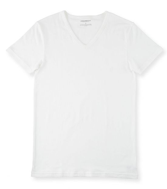 Emporio Armani White V-Neck T-Shirt