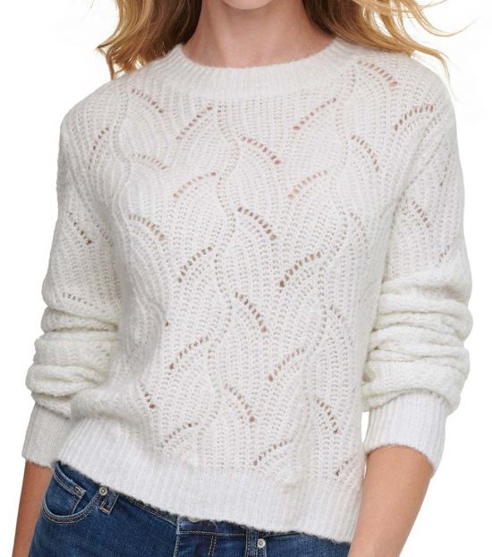 white open knit sweater