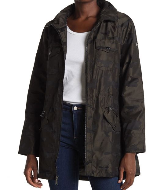 Michael michael kors missy drawstring waist hooded anorak on sale