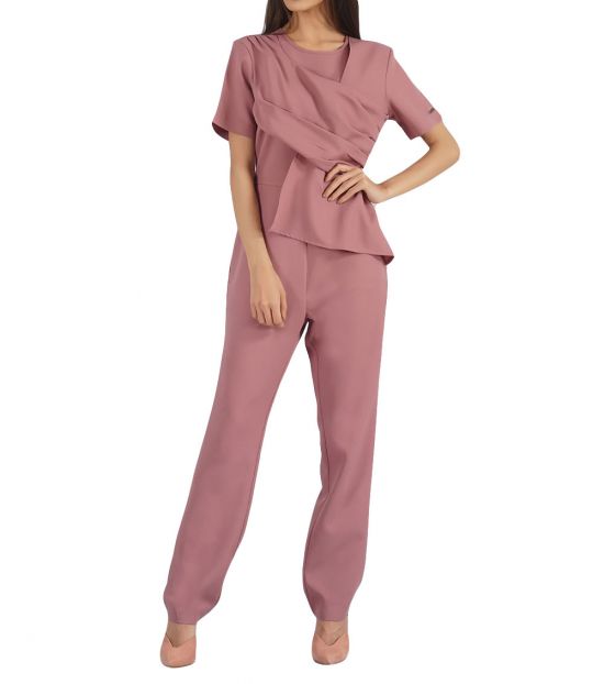 Self Stitch Gathered Front Panel Jumpsuit For Women Online India