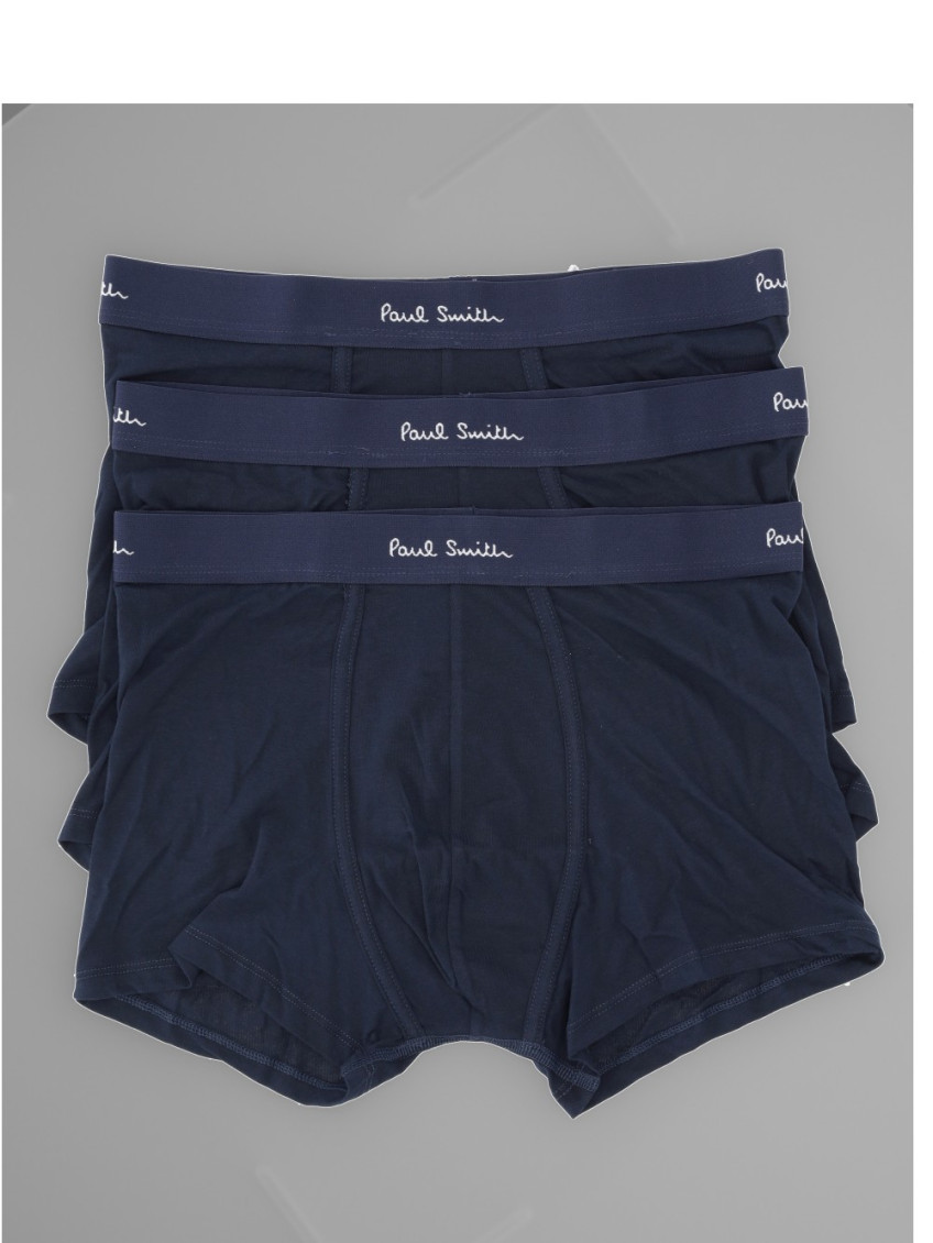 PAUL SMITH NAVY BLUE ORGANIC COTTON TRIPLE PACK BOXER