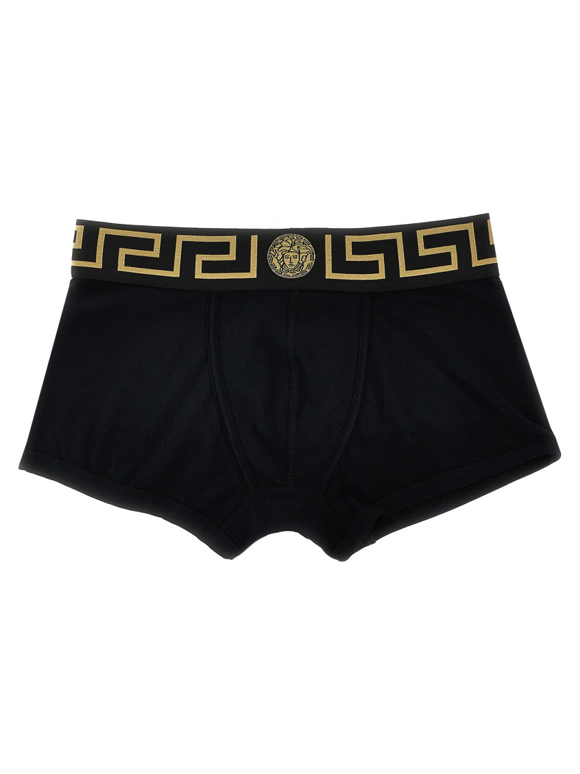 Versace Navy Medusa Boxer Briefs In Black