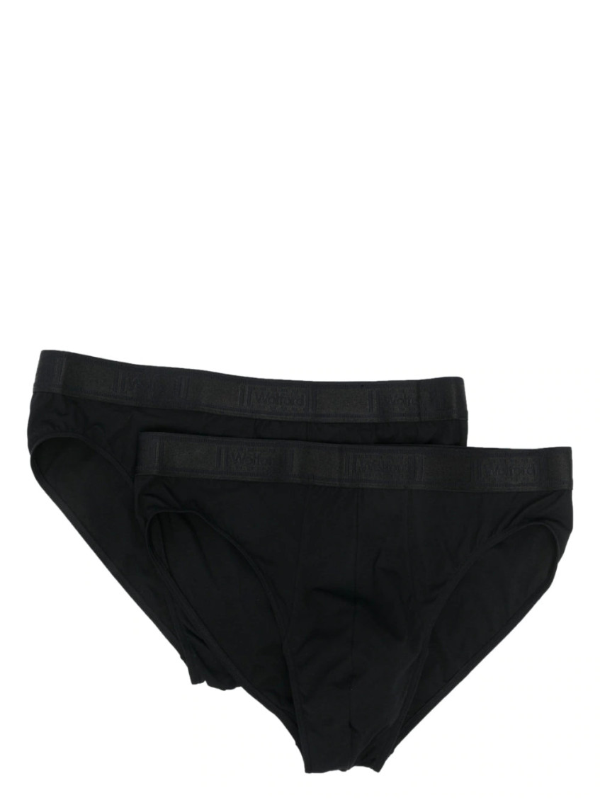 Wolford Logo Waistband Briefs - Set Of 2 In Black