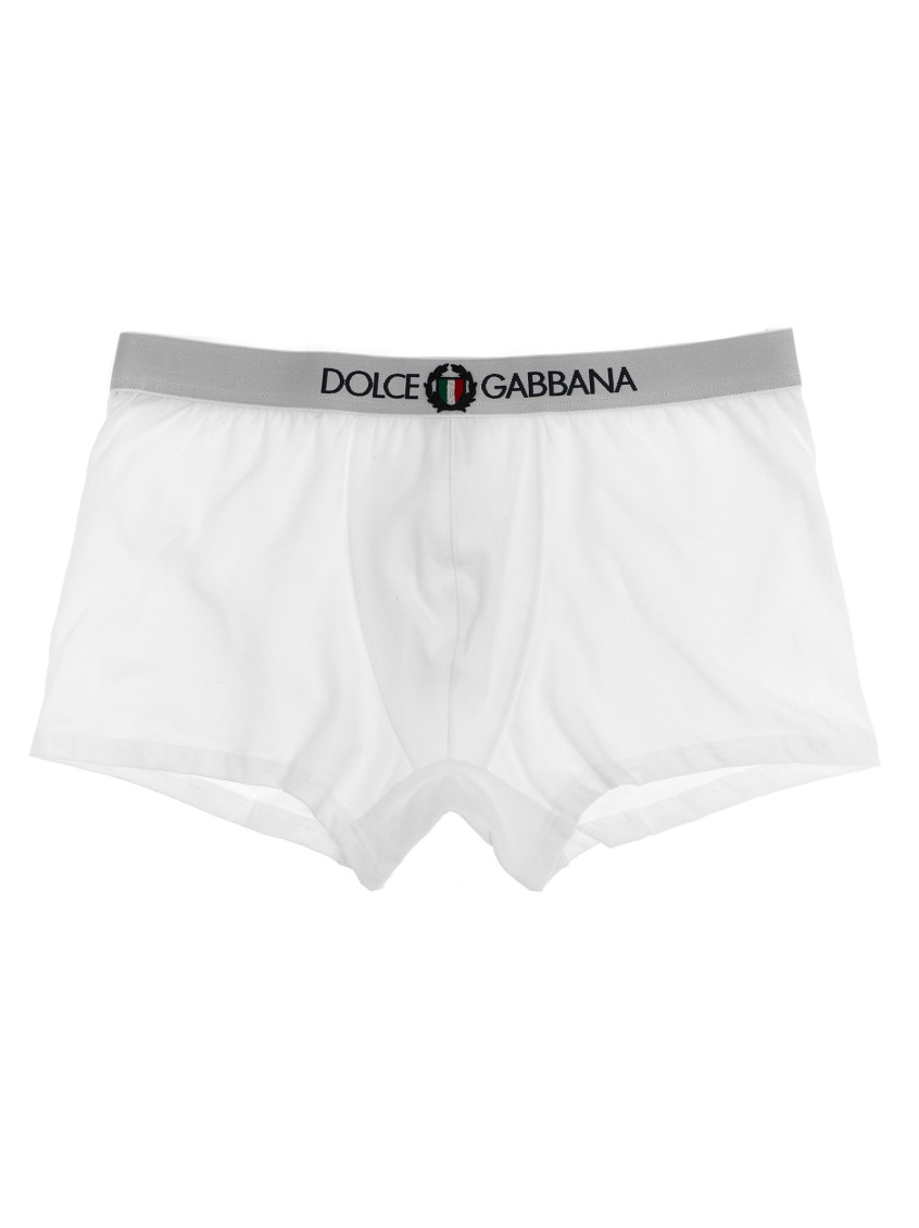 Dolce & Gabbana Coat Of Arms Boxer Shorts Underwear And Body In White