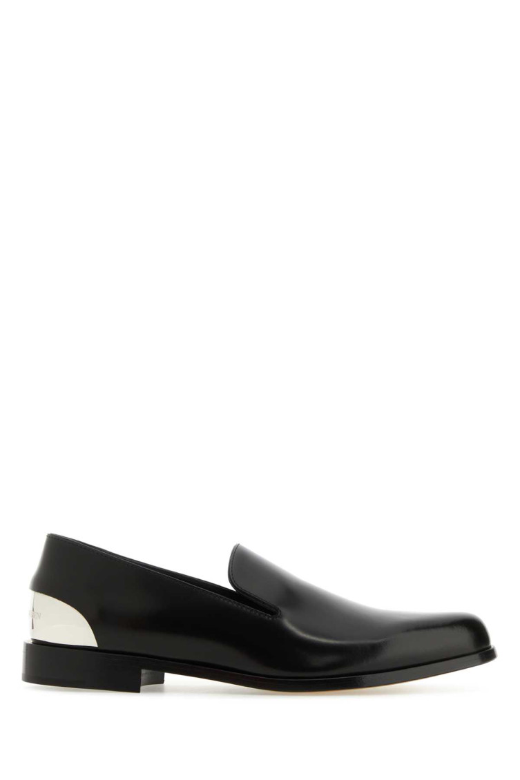 Shop Alexander Mcqueen Black Leather Loafers