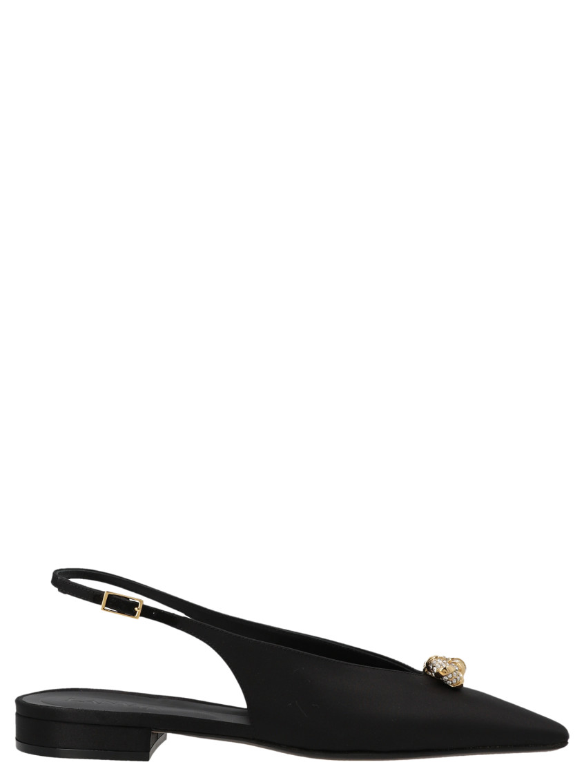 LANVIN BLACK SLINGBACK BALLET FLATS 