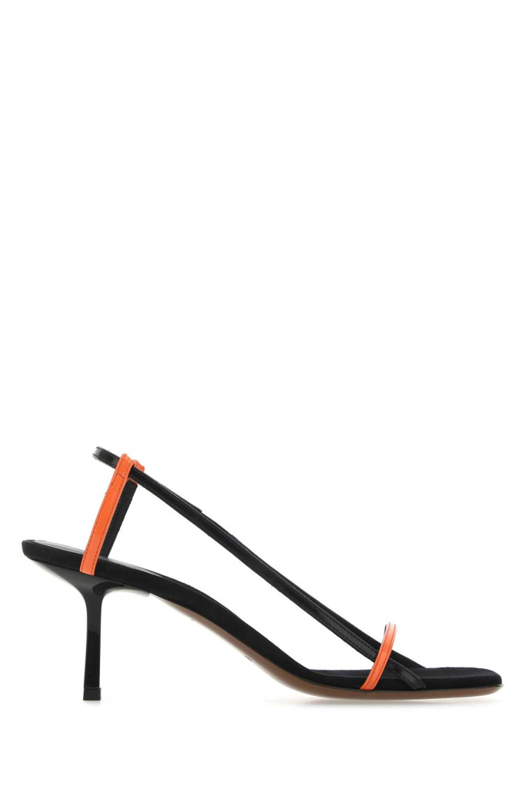 Neous Black Two-tone Leather Heels In Black