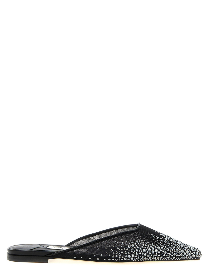 Jimmy Choo Black Slip On Mules In Black