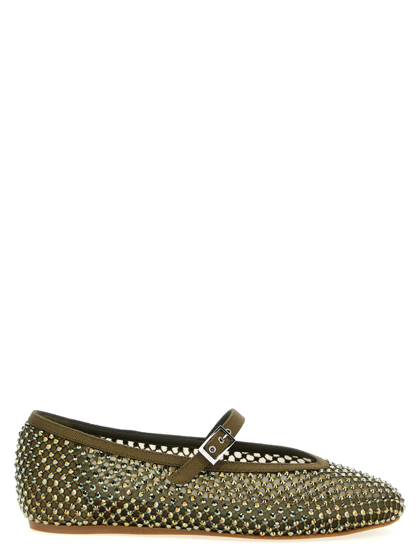 Le Silla Embellished Round Toe Ballerina Flats In Green