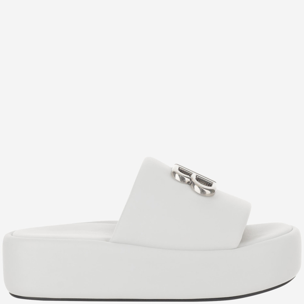 BALENCIAGA WHITE LOGO SLIDES