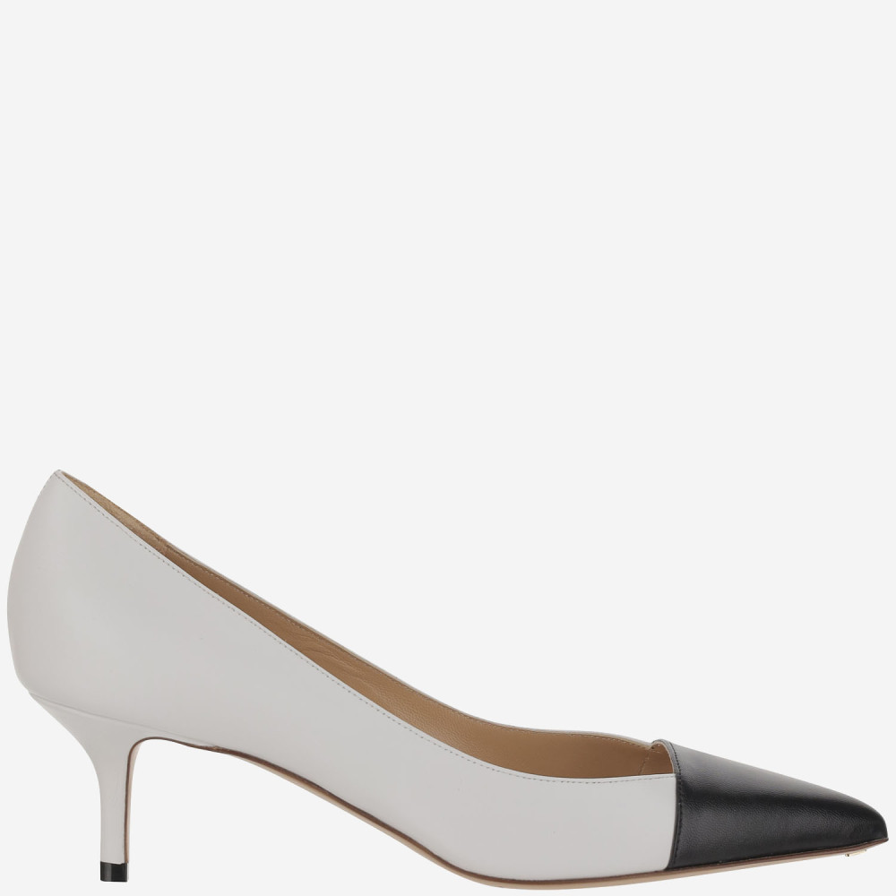 Francesco Russo Two-tone Leather Pumps In White