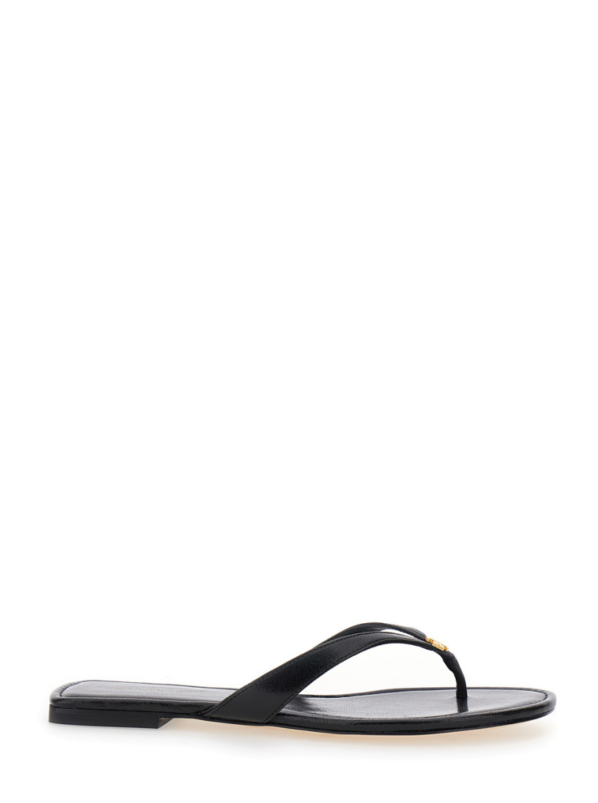 TORY BURCH BLACK SLIP ON FLIP FLOPS 