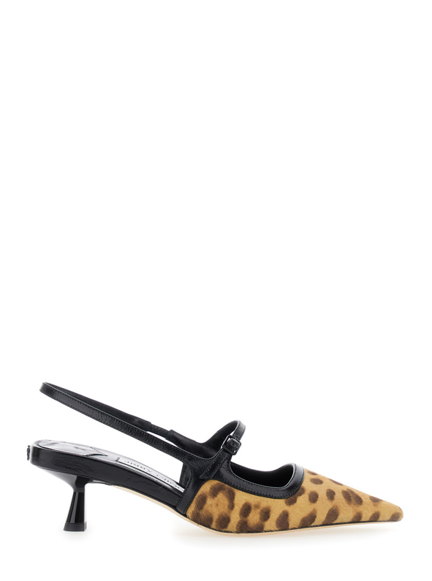 Jimmy Choo Leopard Print Slingback Heels In Leopard Print