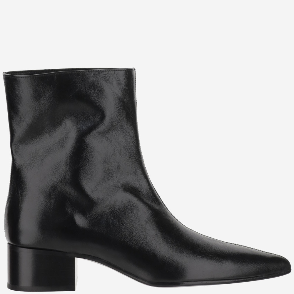 Khaite Black Leather Boots In Black