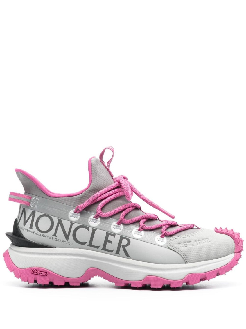 Shop Moncler Grey Trailgrip Sneakers