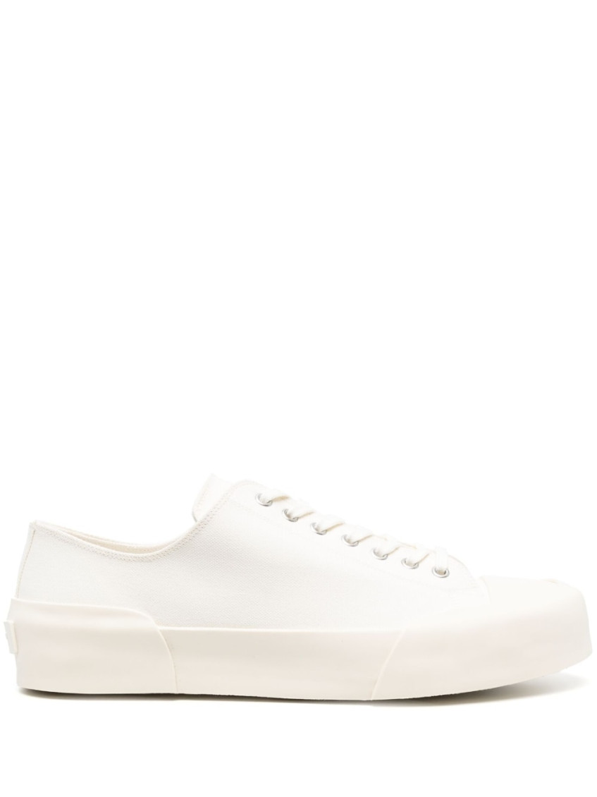 Jil Sander Man Sneakers Ivory Size 10 Textile Fibers In White