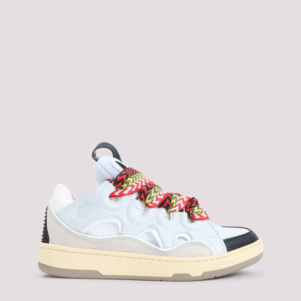 Lanvin White Leather Curb Sneakers