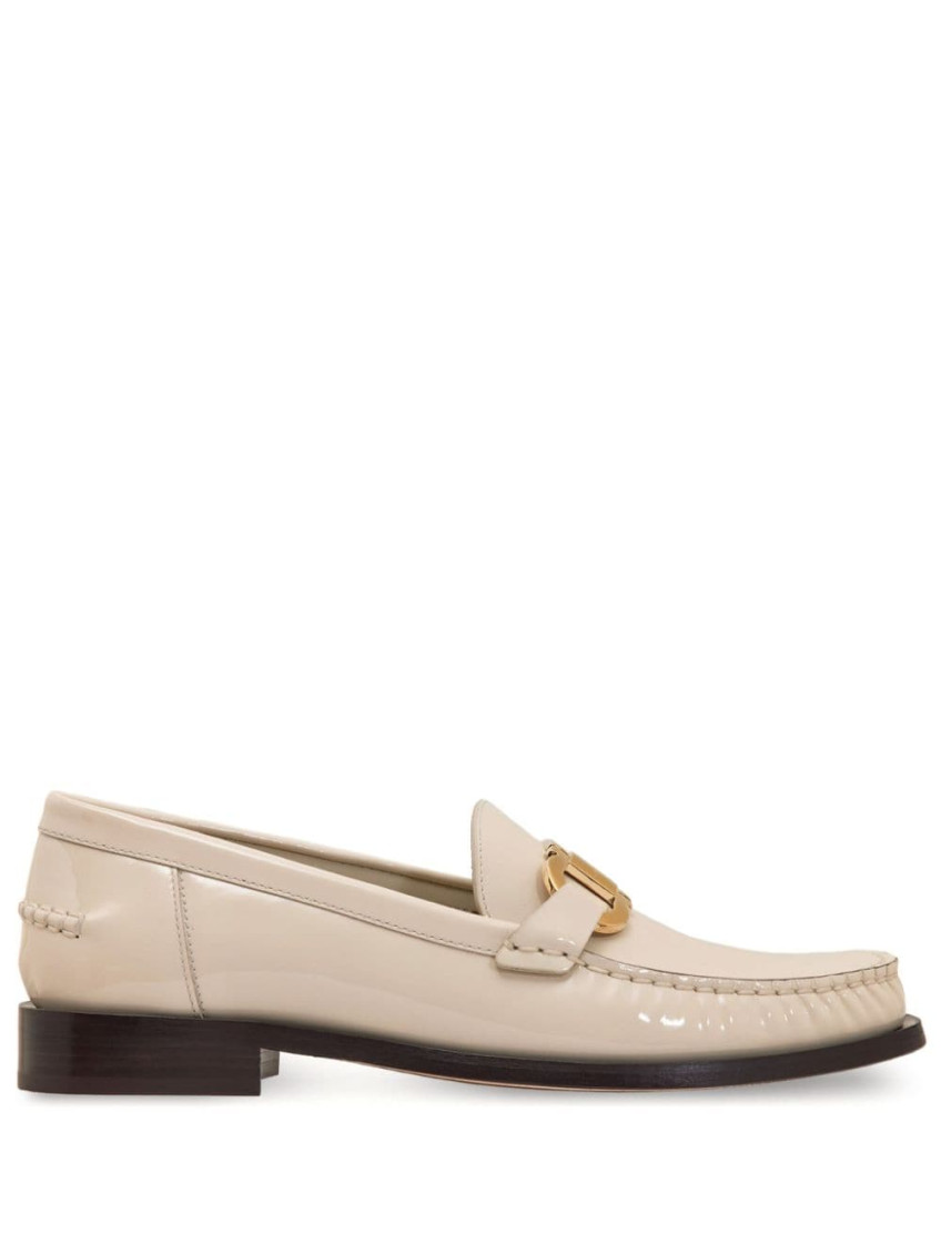 Ferragamo Beige Round Toe Loafers