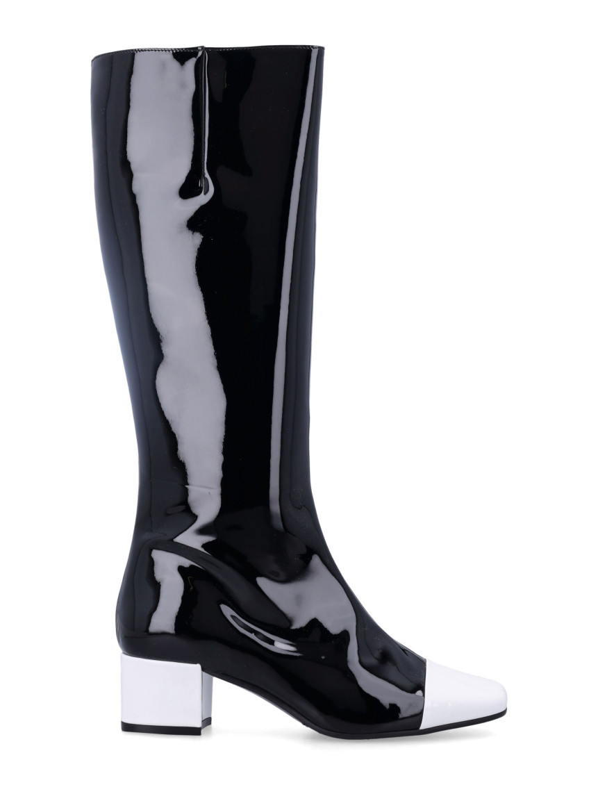 Carel Paris High Block Heel Two-tone Knee Boots
