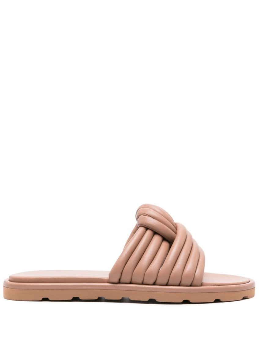 Gianvito Rossi Knotted Napa Flat Slide Sandals