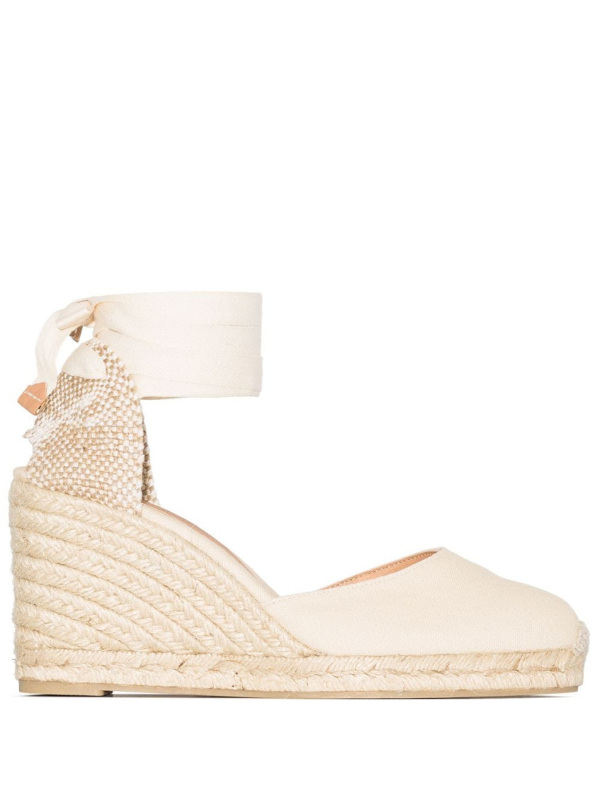 CASTAñER WHITE CARINA RAFFIA WEDGES