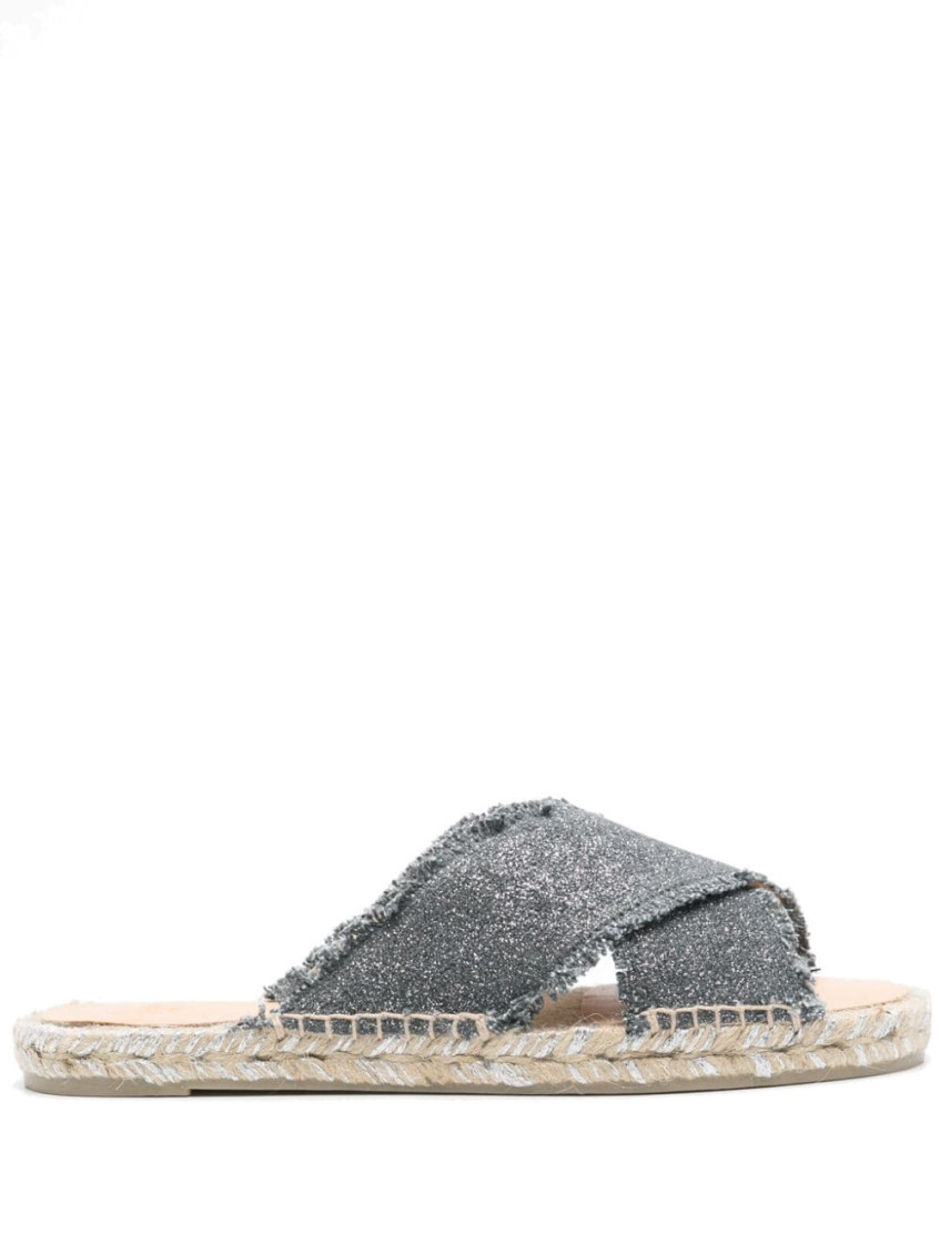 Castaã±er Grey Canvas Sandals