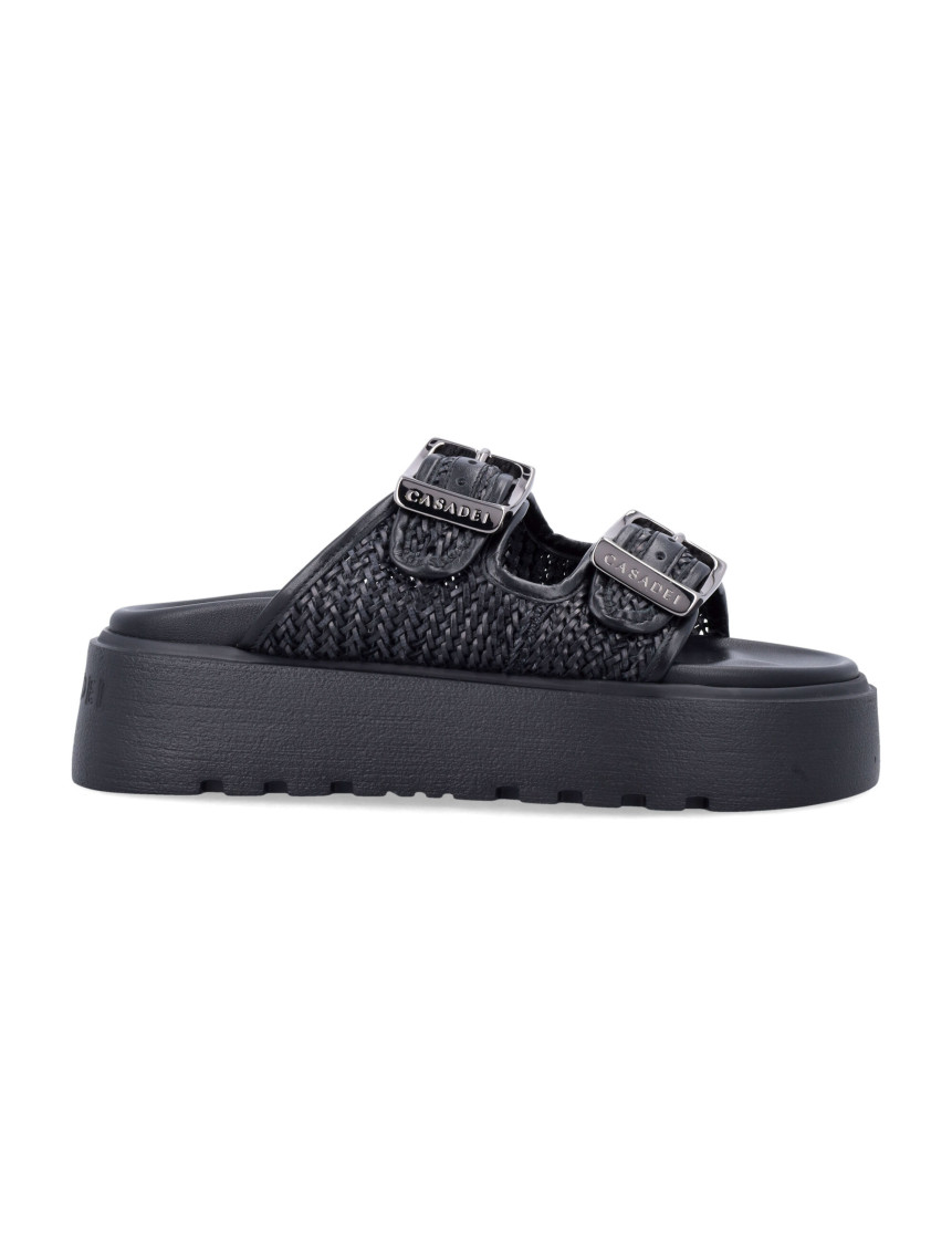 Casadei Black Slip-on Sandals