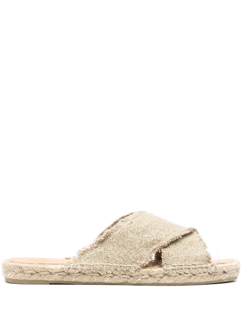 Castaã±er Beige Canvas Sandals