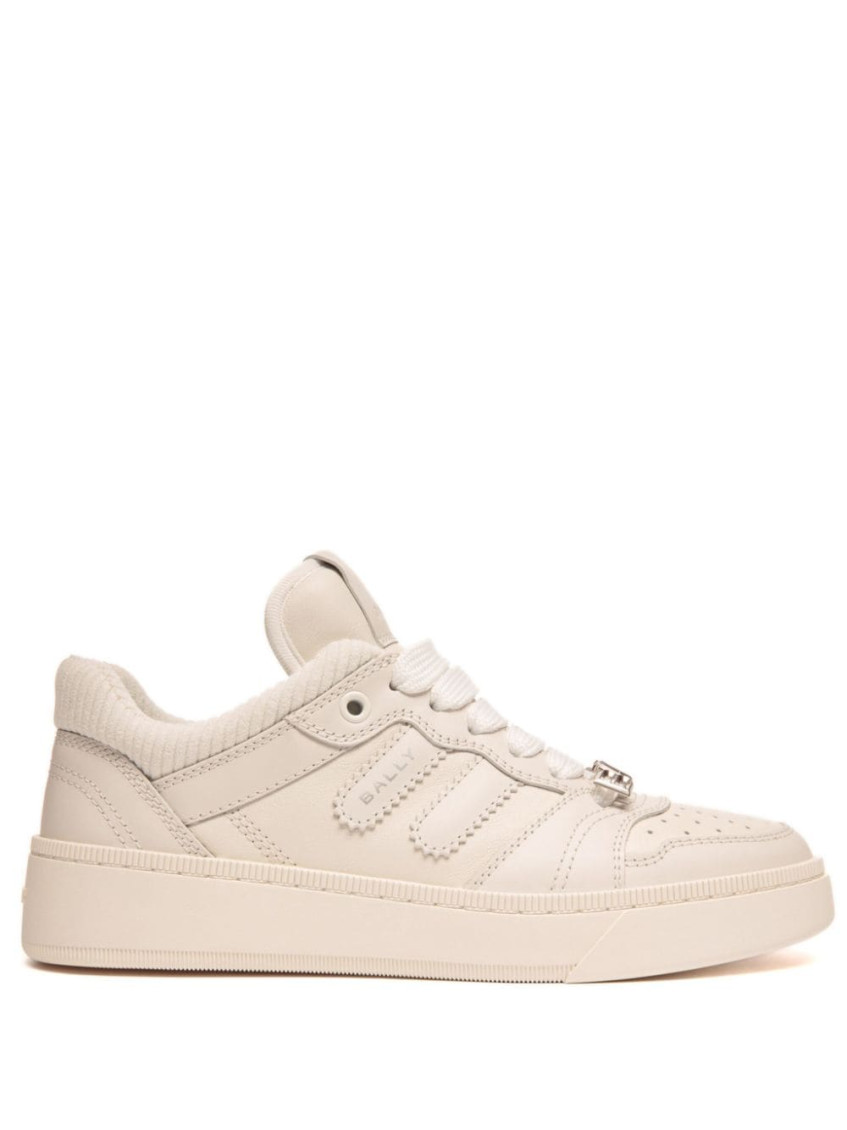 Bally White Raise Leather Sneakers