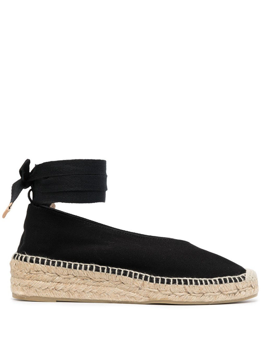 Shop Castaã±er Black Canvas Espadrilles