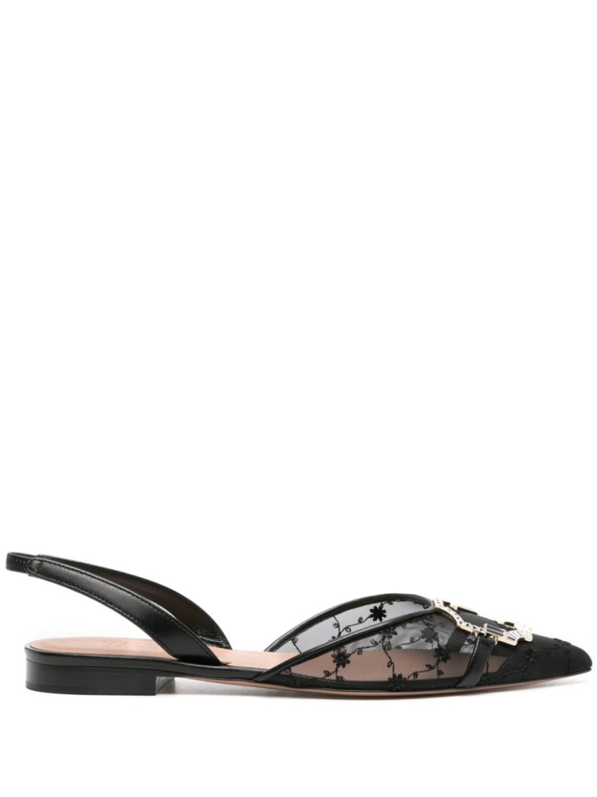 Malone Souliers Black Slingback Ballet Flats