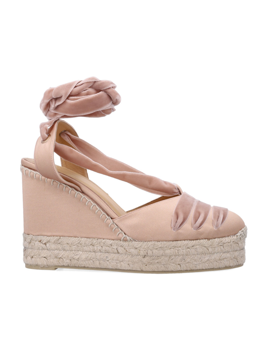 Castaã±er Natural Round Toe Wedges