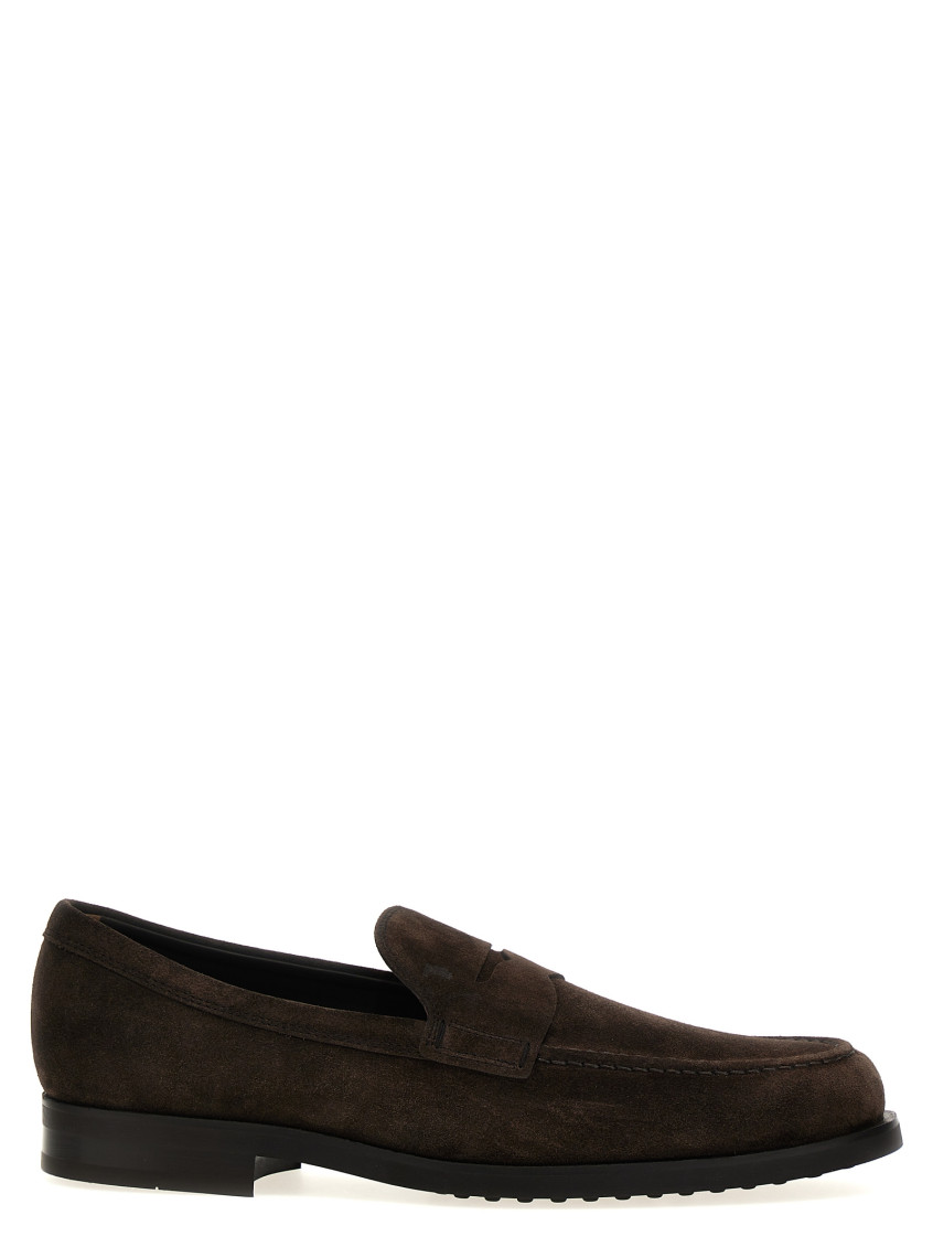 Shop Tod's Dark Brown Formal Loafers