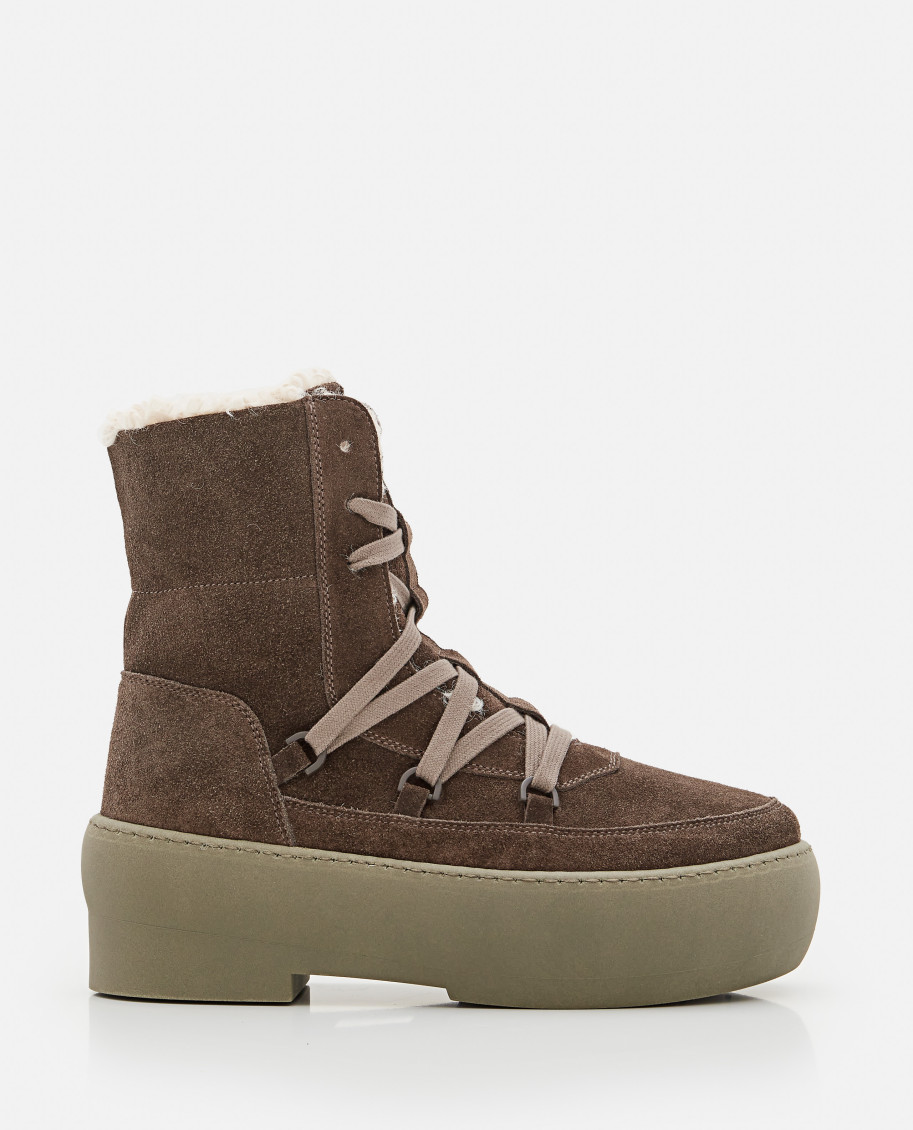 Gia Borghini Green Lace Up Boots In Gray