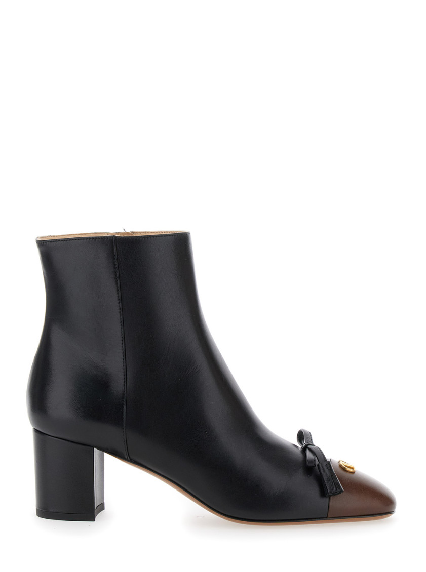 Valentino Black Leather Boots In Black