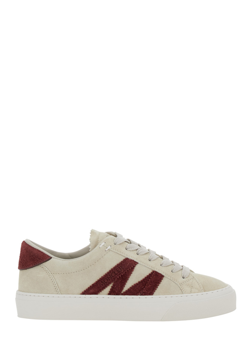 Moncler Suede Sneakers Monaco2 Rubber Sole In White