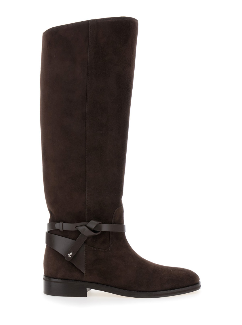Jimmy Choo Brown Suede Boots In Brown