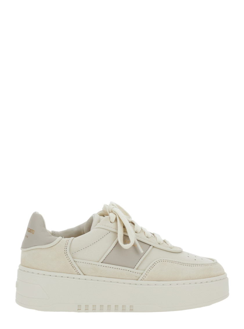 Axel Arigato White Lace Up Sneaker In Sand