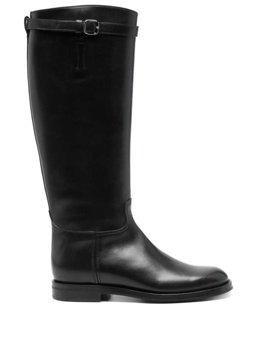 Church's Michelle 2g Buckle Strap Riding Boots In Black