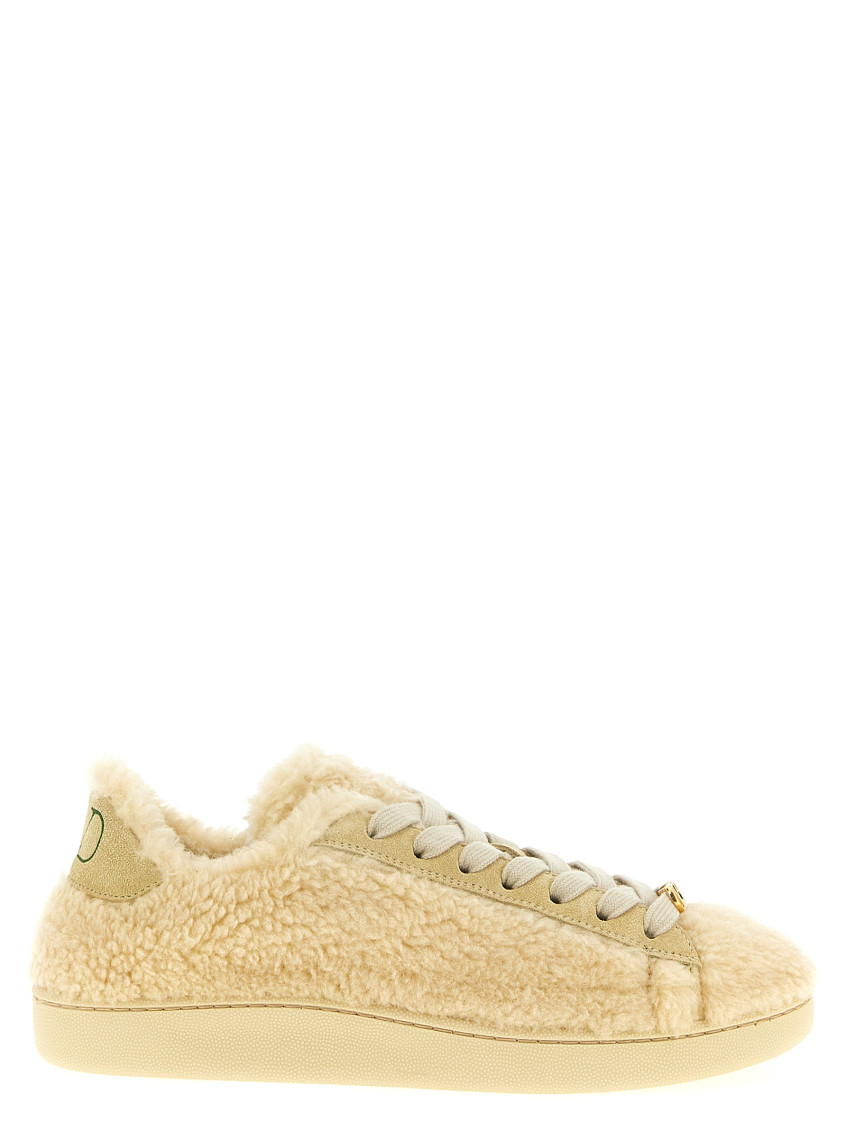 Valentino Royco Vlogo Lace-up Sneakers In Neutral